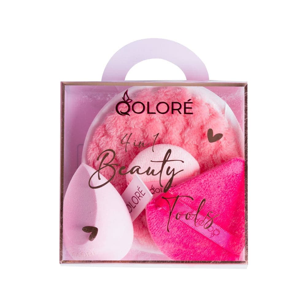 Qolore 4 in 1 Beauty Tools Set Pink