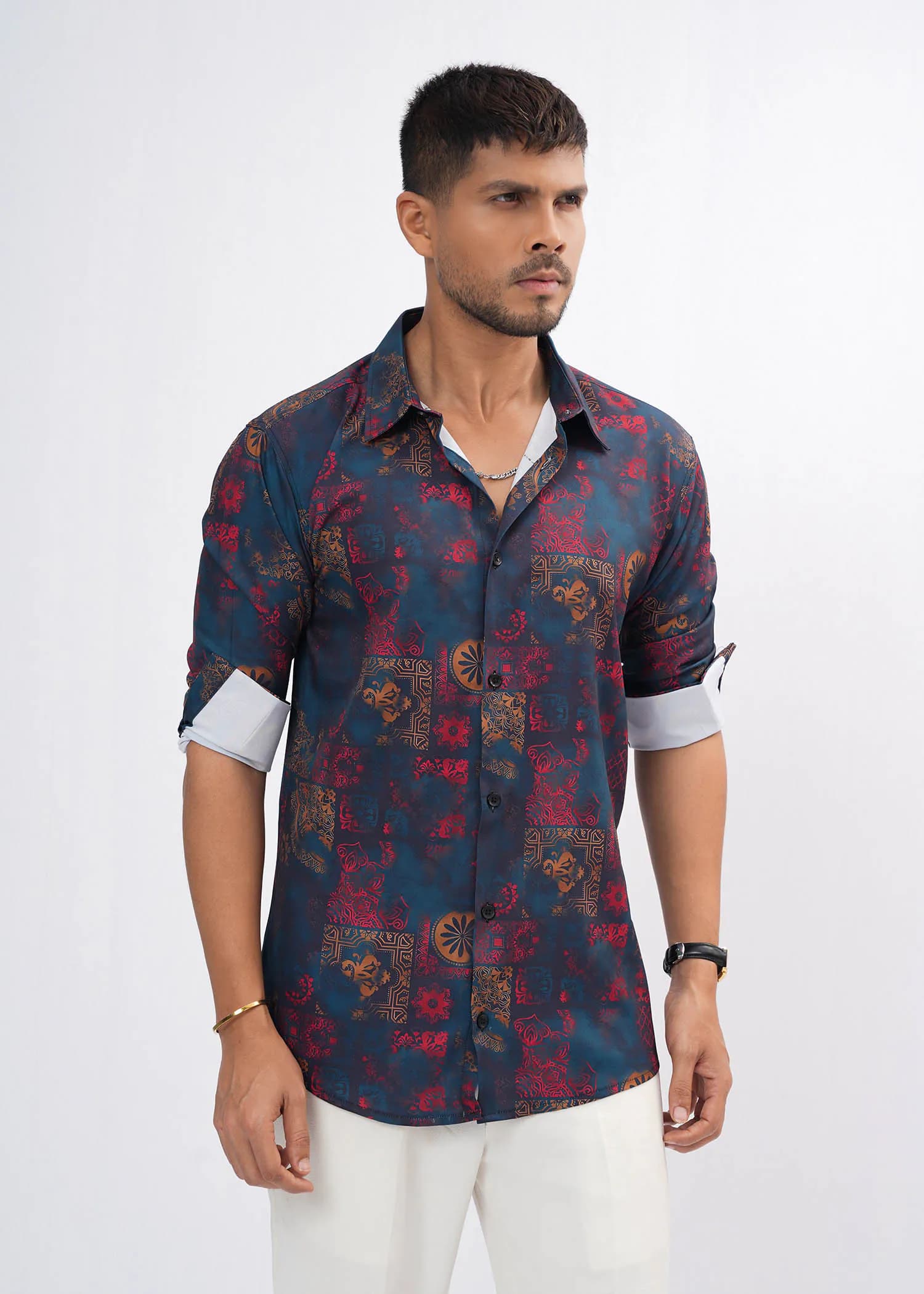 Imperial Mosaic Premium Full Sleeve Shirt – Midnight Slate